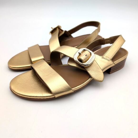 Naturalizer Shoes - Naturalizer Meesha Strappy Sandals Open Toe Women's Gold Size US6.5M EU36.5
